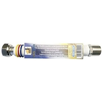 Tubo flessibile inox estensibile 3/4' MF 200 / 400 per collegamenti dalla rete gas-acqua ad apparecchiature domestiche