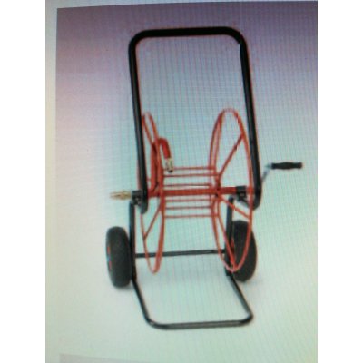 Carrello avvolgitubo acciaio verniciato con ruote pneumatiche e raccorderia in ottone