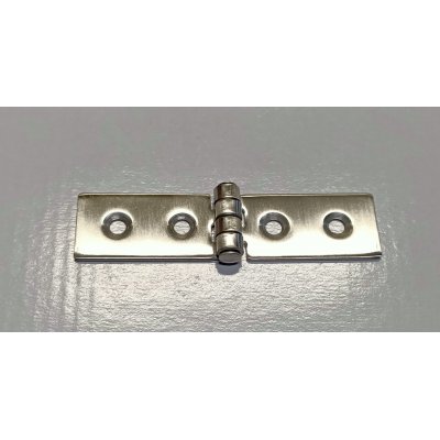 Cerniera tipo LUNGA in acciaio INOX mm 80 x 20 x 1,5