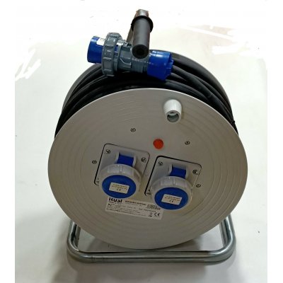 Avvolgicavo mt 40 con spina e prese industriale monofase CEE IP67 ROSI