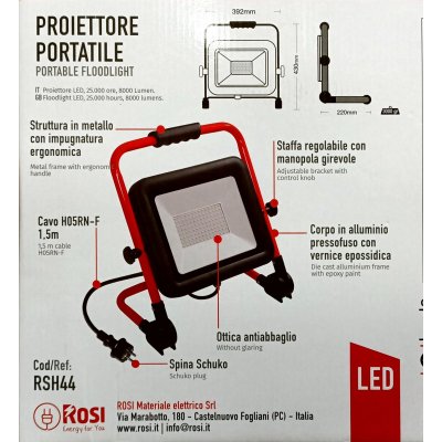 Proiettore faro LED 100 w portatile con supporto per esterno IP65