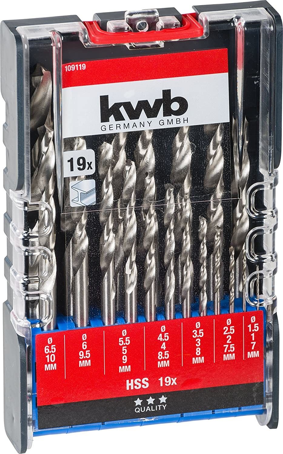 Set di punte per metallo KWB PowerBox - 19 pezzi, acciaio HSS
