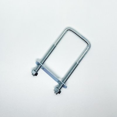 Cavallotto quadro mm 7 x 127 con piastra e dadi in ferro zincato