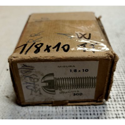 Vite testa bombata taglio cacciavite 1/8' x 10 mm Withworth