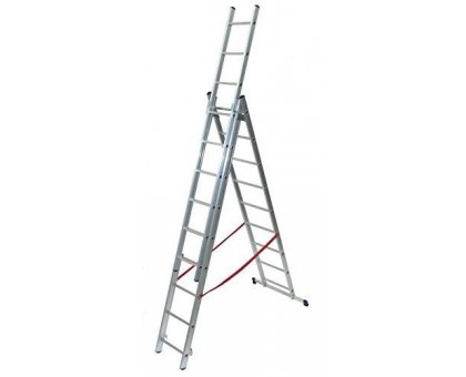Scala a sfilo EURO STILO FACAL 3 rampe 9 + 9+ 9 scalini in alluminio made in Italy