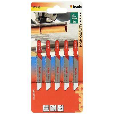 Set 5 lame per seghetto alternativo lavorazione metallo, attacco T ,HSS KWB 611225