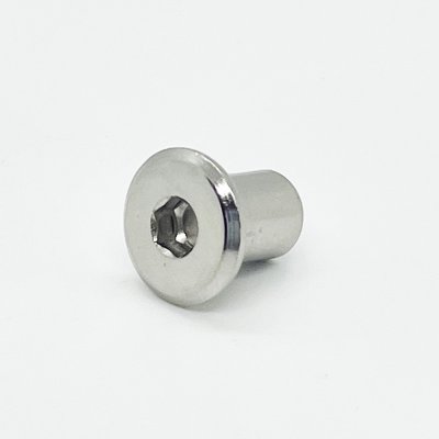 Dado cieco acciaio nichelato testa piana M6 mm15x12x9