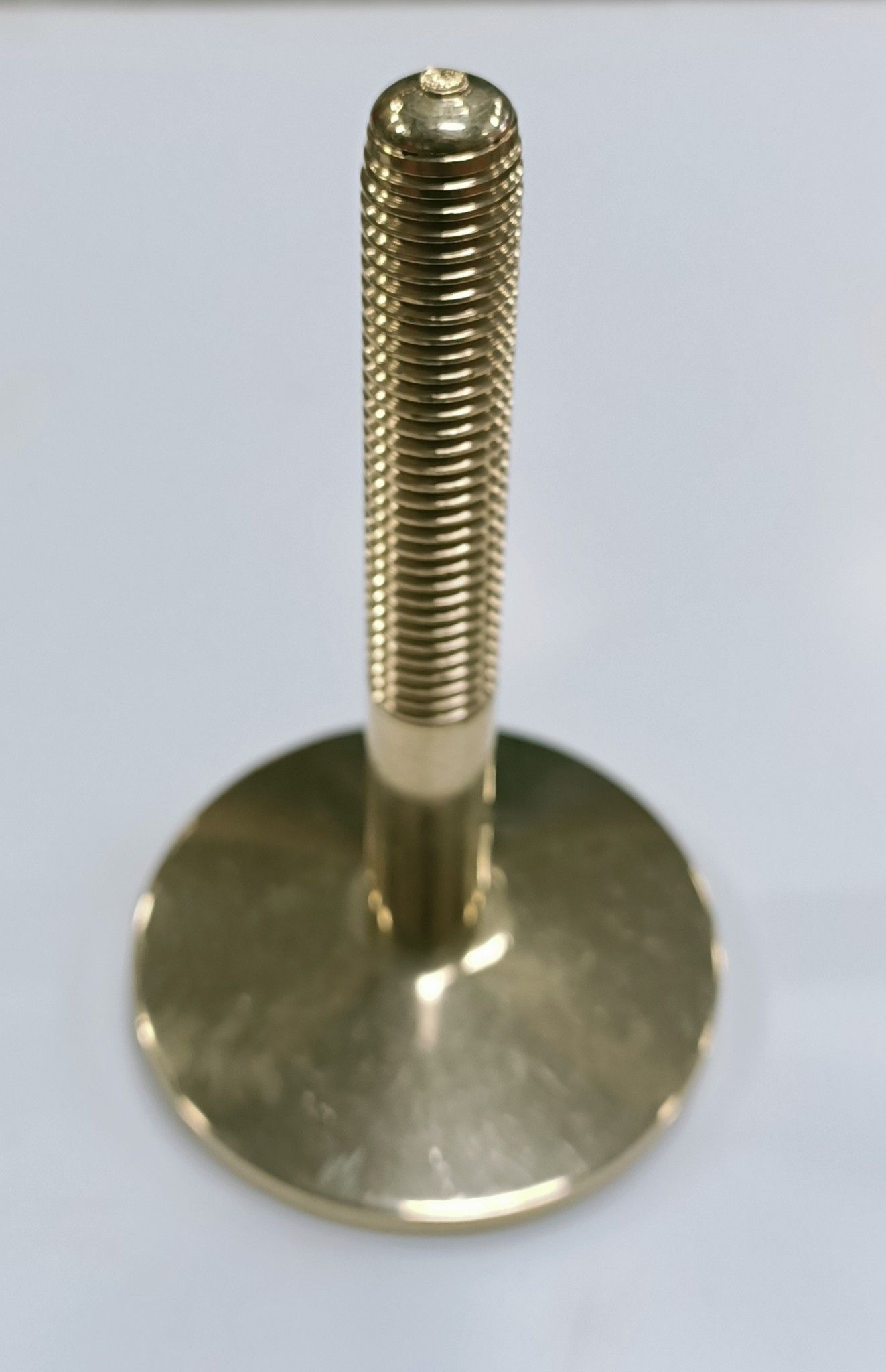 Piedino ottone 12 MA x 60 mm con gomma  registrabile Filetto lungo