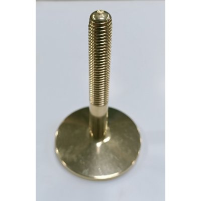 Piedino ottone 12 MA x 60 mm con gomma registrabile Filetto lungo