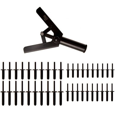 Kit rivettatrice con rivetti in plastica BGS8463