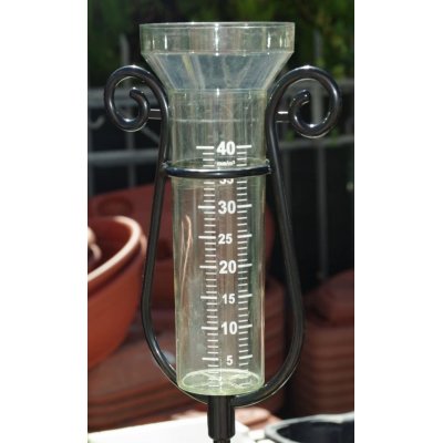 Pluviometro completo di supporto in metallo