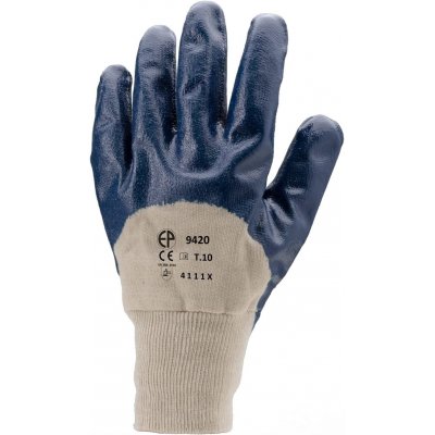 Guanti cotone dorso aerato spalmato nitrile blu NBR COVERGUARD