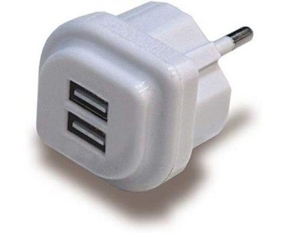 Caricatore 2 USB + spina schuko 10A Rosi