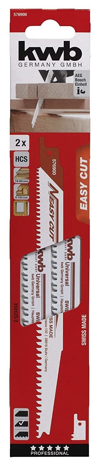 Set 2 lame per seghetto gattuccio multiuso per legno KWB 576900