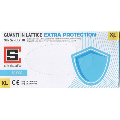 Guanti monouso in lattice conf pz 50 EXTRA PROTECTION Clinisafe