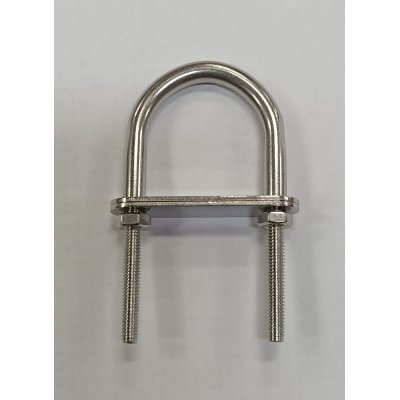 Cavallotto tondo mm 4 x 30 con doppia piastra e dadi in acciaio INOX A4