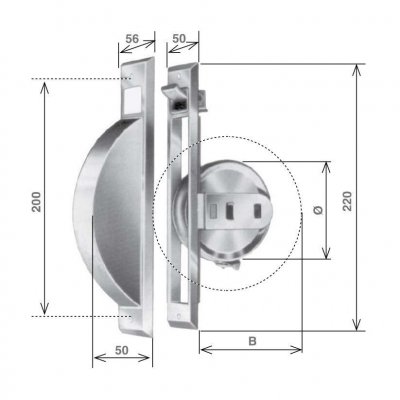 Avvolgitore semincasso interasse fori mm 200 capacita' mt 10 senza placca