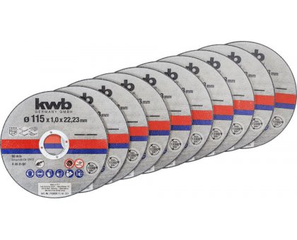 Set dischi da taglio ultrasottili 10pz Ø 115 mm kwb 712021