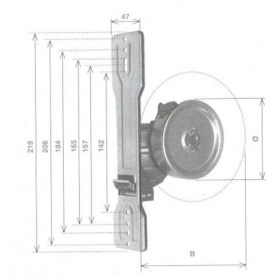 Avvolgitore mod. UNI mt 11 per riduttori per tapparelle da interno interasse fori 145-165-185-206