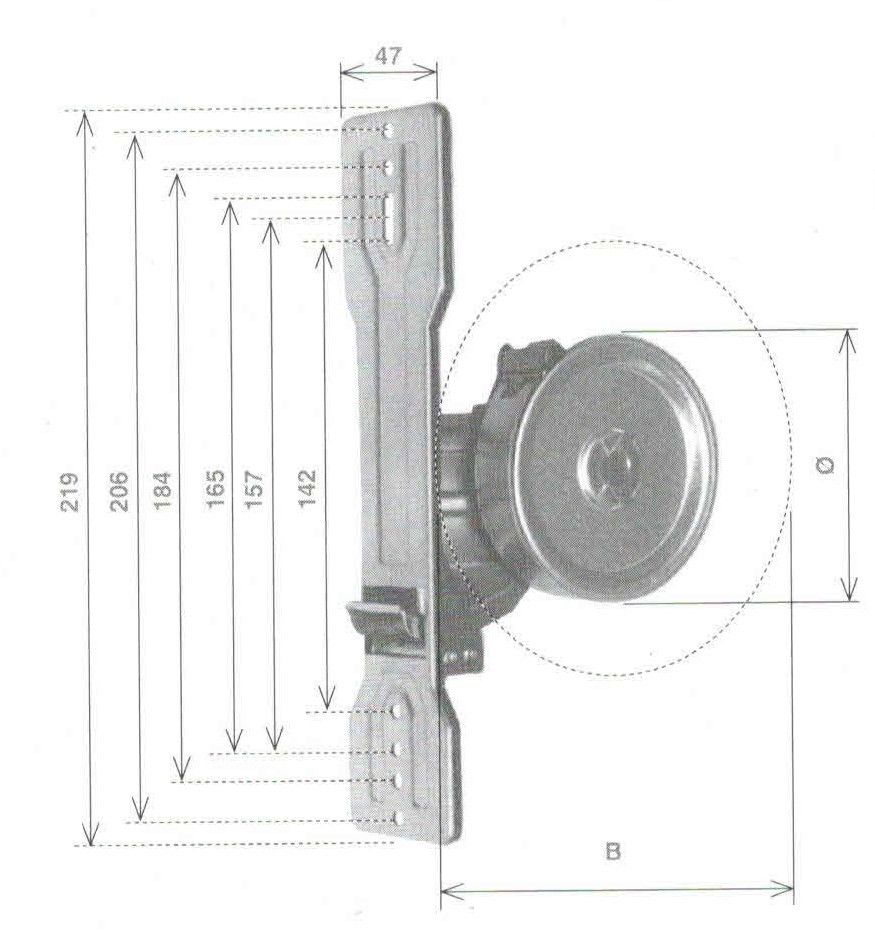 Avvolgitore mod. UNI mt 10 per tapparelle da interno interasse fori 145-165-185-206