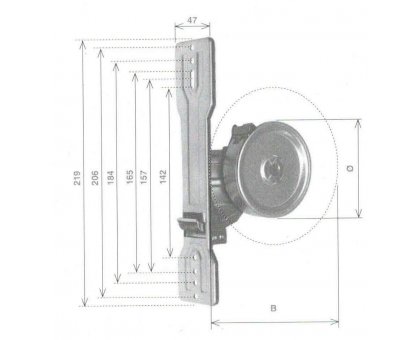 Avvolgitore mod. UNI mt 12 per tapparelle da interno interasse fori 145-165-185-206