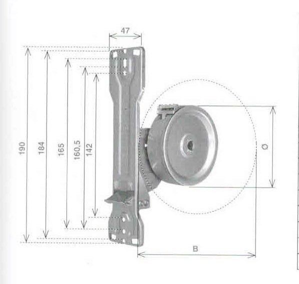 Avvolgitore mod. ZENITH mt  8 per riduttori per tapparelle da interno interasse fori 142-165-184