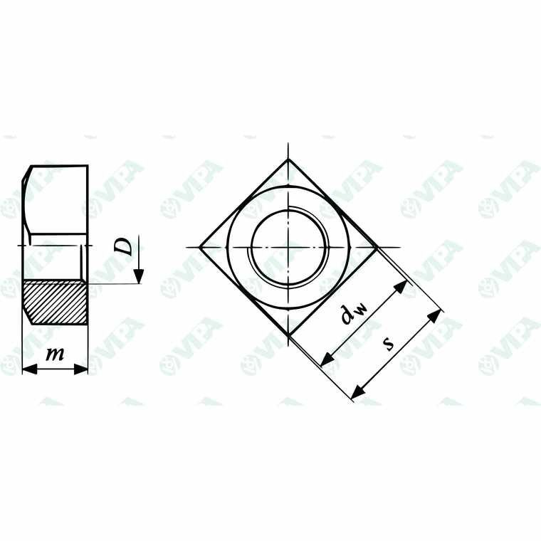 Dado quadro ferro grezzo  6 ma