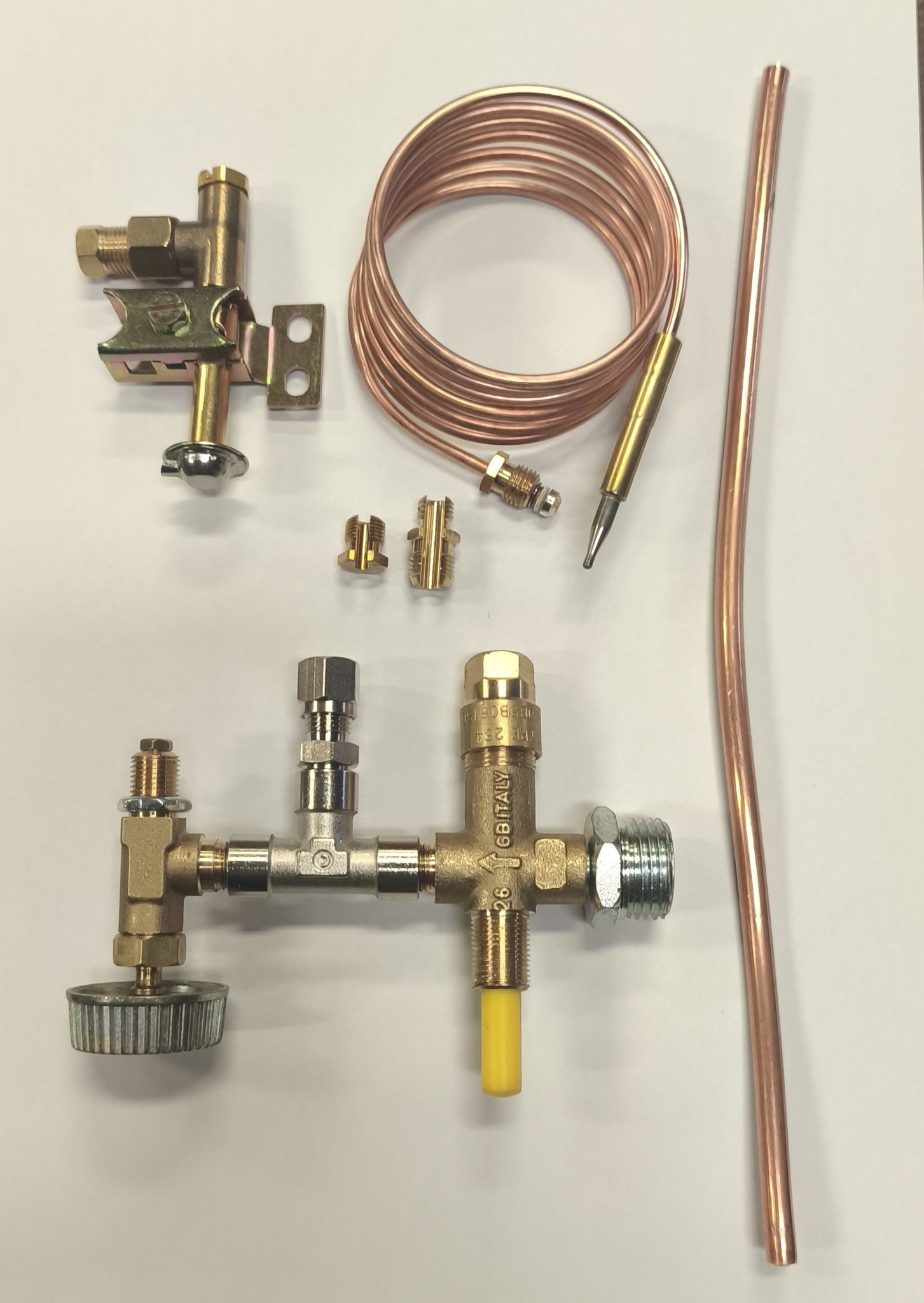 Rubinetto con valvola di sicurezza con termocoppia cm 25 e fiamma pilota per fornelloni GPL