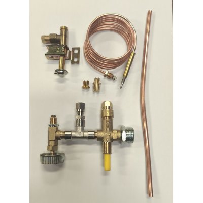 Rubinetto con valvola di sicurezza con termocoppia cm 25 e fiamma pilota per fornelloni GPL