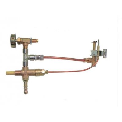 Rubinetto con valvola di sicurezza con termocoppia cm 25 e fiamma pilota per fornelloni GPL