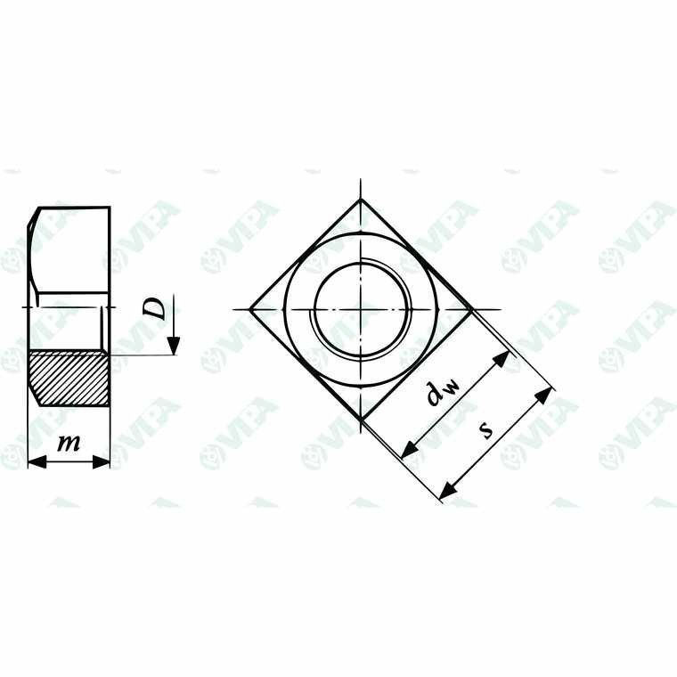 Dado quadro inox A2  6 ma