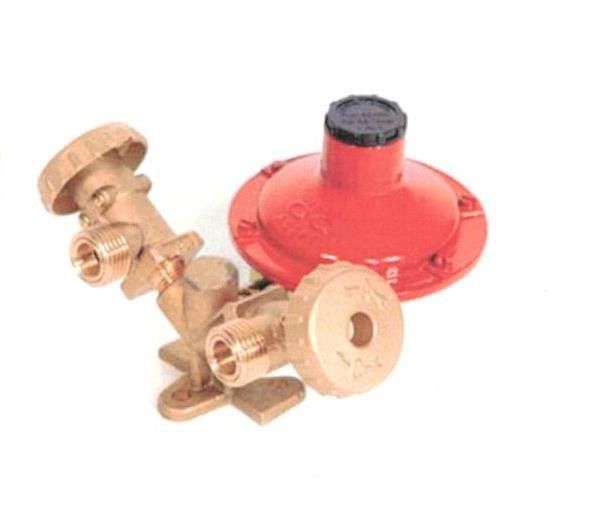 Minicentralina con regolatore 4-10 Kg per 2 bombole con in dotazione 2 flessibili cm 50