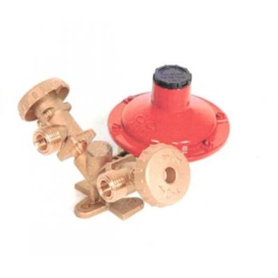 Minicentralina con regolatore 4-10 Kg per 2 bombole con in dotazione 2 flessibili cm 50