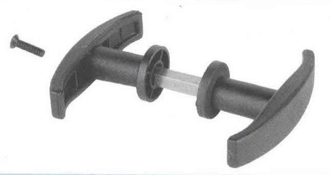 Maniglia martellina in nylon nera quadro mm 8  per serrature basculante