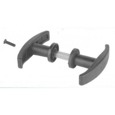 Maniglia martellina in nylon nera quadro mm 8 per serrature basculante