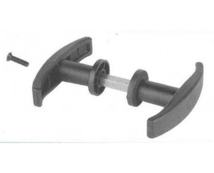 Maniglia martellina in nylon nera quadro mm 8 per serrature basculante
