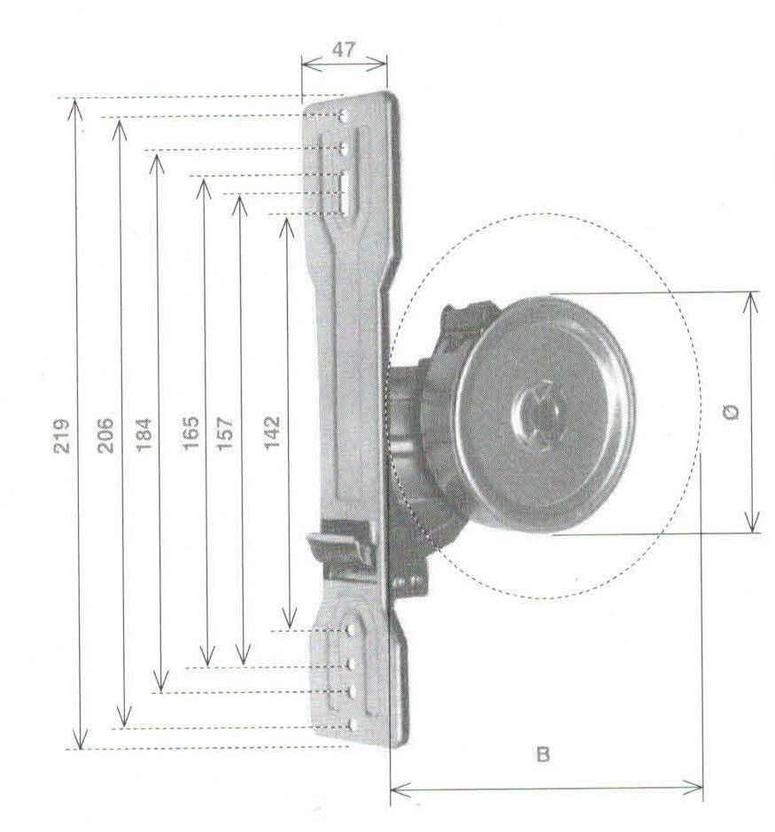 Avvolgitore mod. ZENITH mt  4 per tapparelle da interno interasse fori 142-165-184