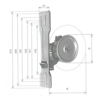 Avvolgitore mod. ZENITH mt 4 per tapparelle da interno interasse fori 142-165-184