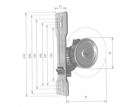 Avvolgitore mod. ZENITH mt 4 per tapparelle da interno interasse fori 142-165-184