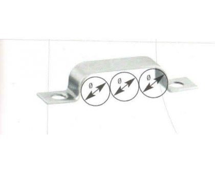 Cavallotto a 2 fori mm 8 x 24 in ferro zincato