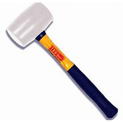 Mazzuola con doppia testa in gomma bianca Ø 60 mm