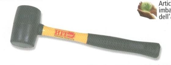 Mazzuola con doppia testa in gomma nera Ø 50 mm