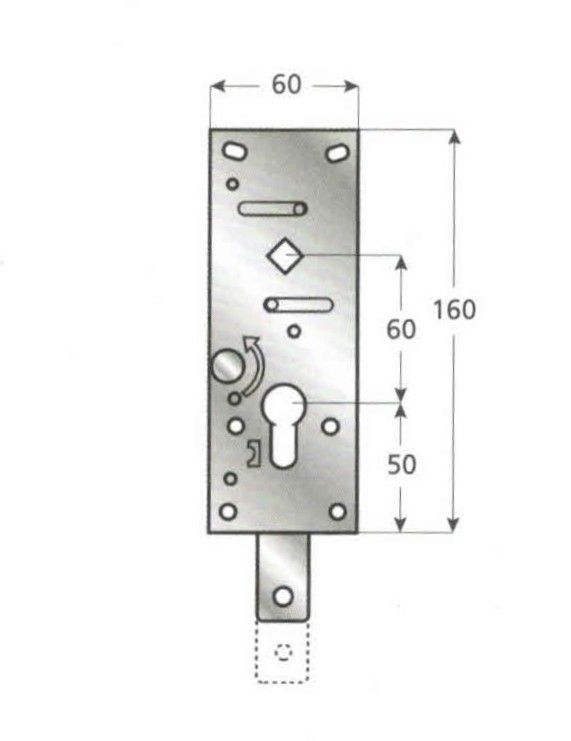 Serratura VIRO 8252.1B per porte basculanti da garage a cilindro europeo