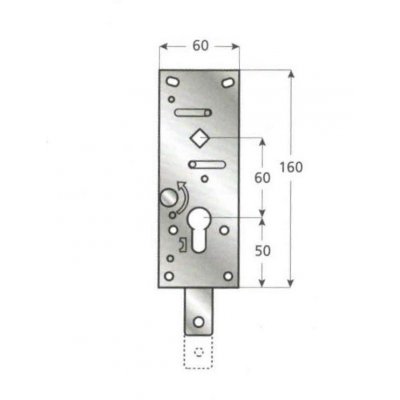 Serratura VIRO 8252.1B per porte basculanti da garage a cilindro europeo