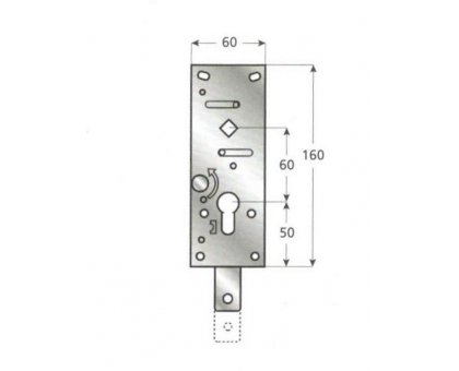 Serratura VIRO 8252.1B per porte basculanti da garage a cilindro europeo