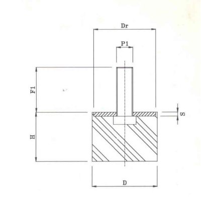 Antivibrante cilindrico filetto Ma 8 base mm 40 x 20