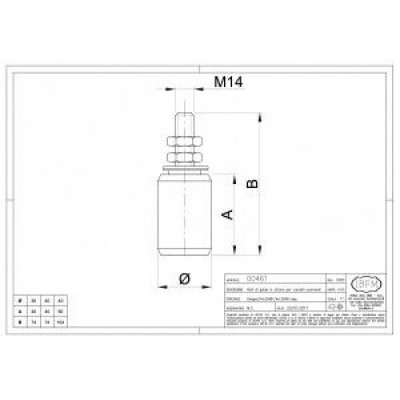 Rullo di guida in ottone d. mm 30 x 40 per cancelli scorrevoli