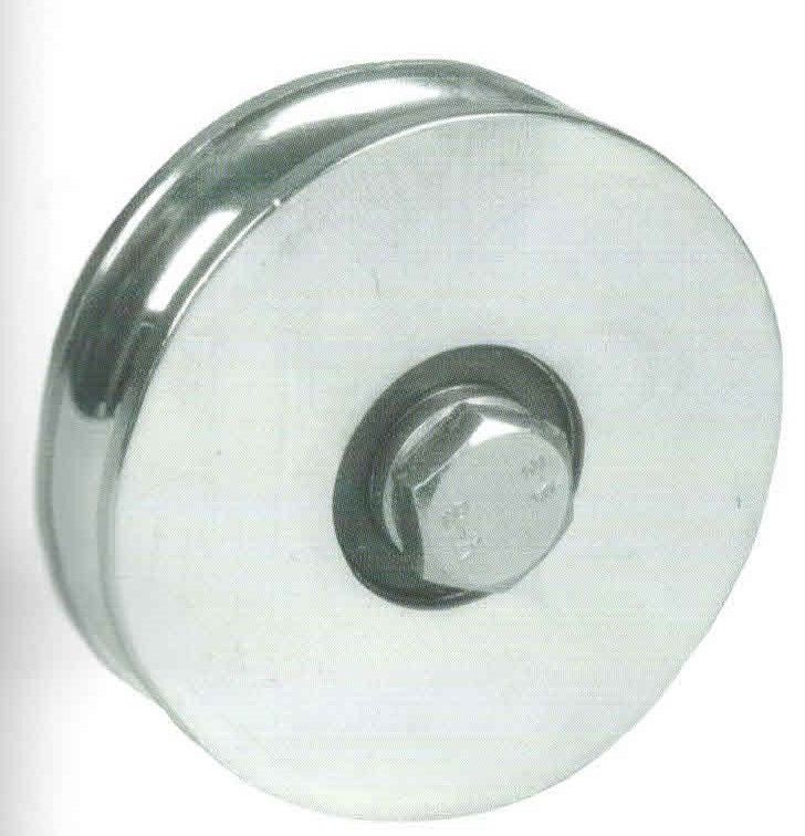 Ruota gola tonda d. mm 100 a 1 cuscinetto per cancelli scorrevoli