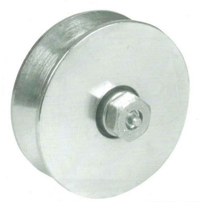 Ruota gola tonda d. mm 120 a 2 cuscinetti con ingrassatore per cancelli scorrevoli