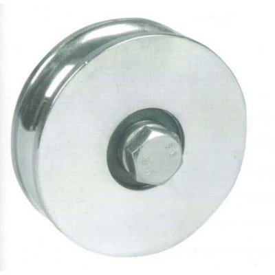 Ruota gola tonda d. mm 140 a 12 cuscinetti gola 20 mm per cancelli scorrevoli